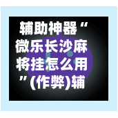 辅助神器“微乐长沙麻将挂怎么用	”(作弊)辅助透视教程-第2张图片