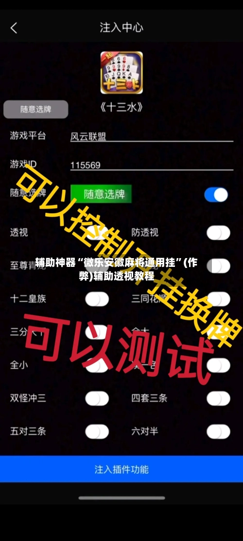 辅助神器“微乐安徽麻将通用挂”(作弊)辅助透视教程
