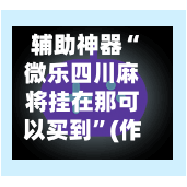 辅助神器“微乐四川麻将挂在那可以买到”(作弊)辅助透视教程-第2张图片