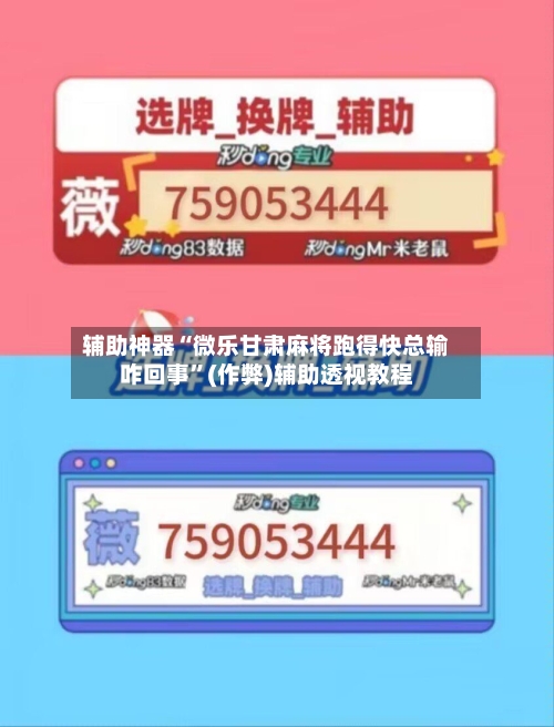 辅助神器“微乐甘肃麻将跑得快总输咋回事	”(作弊)辅助透视教程-第2张图片