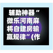 辅助神器“微乐河南麻将自建房输赢规律”(作弊)辅助透视教程-第3张图片