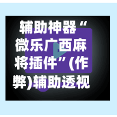 辅助神器“微乐广西麻将插件”(作弊)辅助透视教程