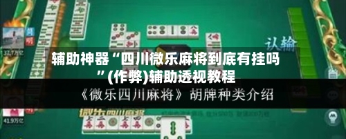 辅助神器“四川微乐麻将到底有挂吗”(作弊)辅助透视教程-第3张图片