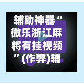 辅助神器“微乐浙江麻将有挂视频”(作弊)辅助透视教程