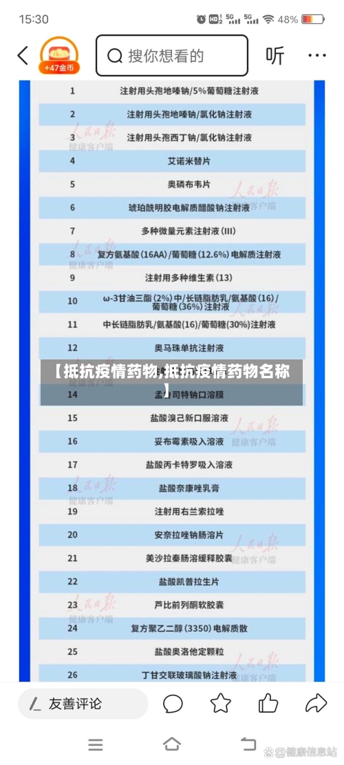【抵抗疫情药物,抵抗疫情药物名称】