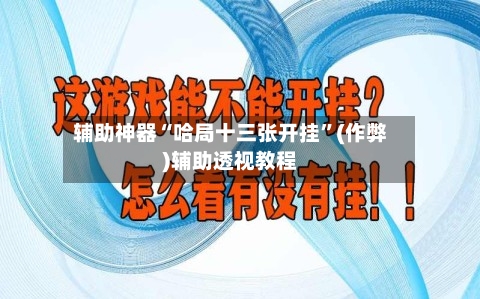 辅助神器“哈局十三张开挂”(作弊)辅助透视教程-第2张图片
