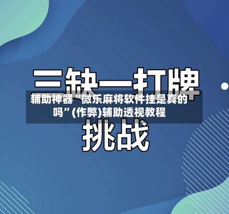 辅助神器“微乐麻将软件挂是真的吗”(作弊)辅助透视教程-第3张图片