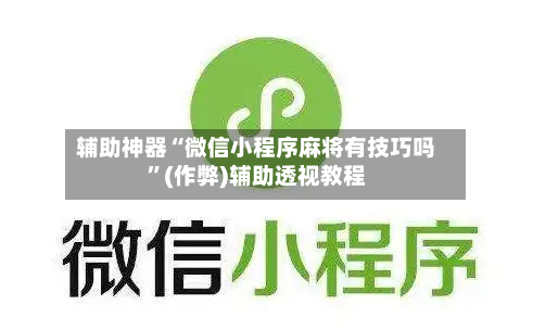 辅助神器“微信小程序麻将有技巧吗	”(作弊)辅助透视教程-第2张图片